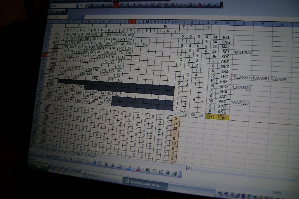 Empty school timetable